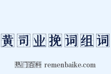 黄司业挽词组词是什么意思的图片